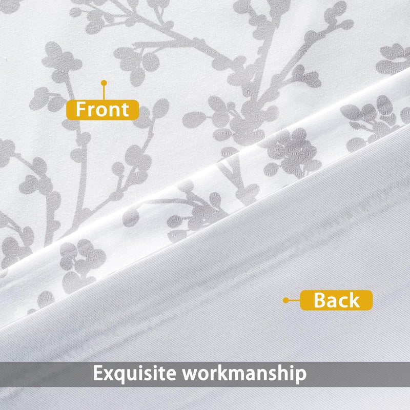 DriftAway Gray and White Shabby Chic 18 Inch Blackout Valances for Windows Bedroom Living Room Rod Pocket Farmhouse Tree Branch Short Topper 1 Panel - Image 4